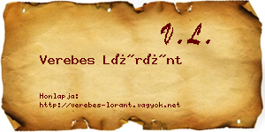 Verebes Lóránt névjegykártya